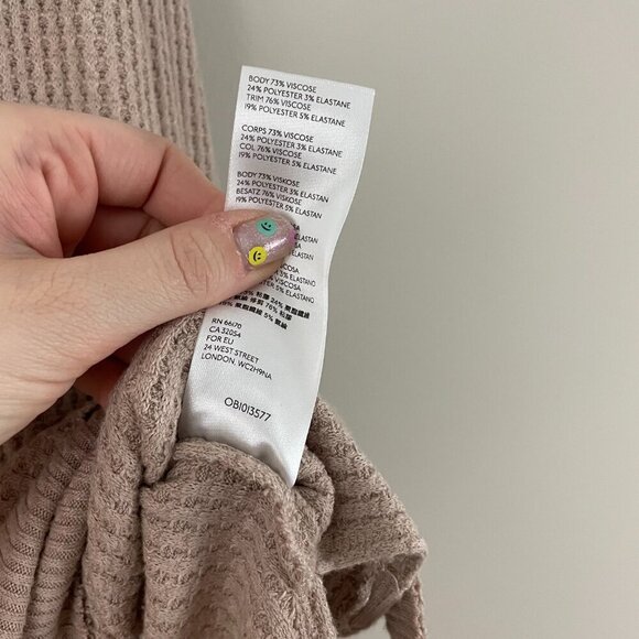 Free People We The Free Beige North Shore Thermal Tunic Size XS - Picture 4 of 7